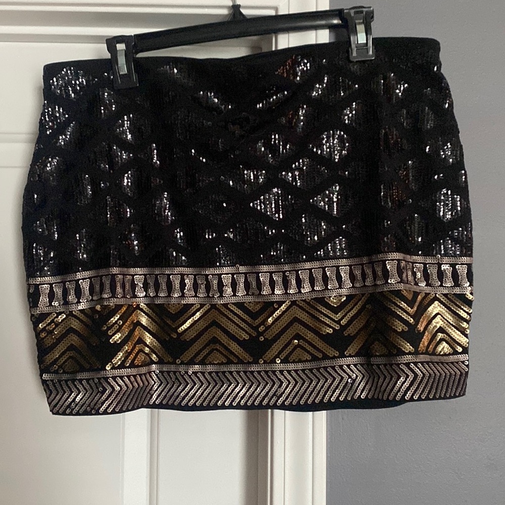 Express Sequin Mini Skirt